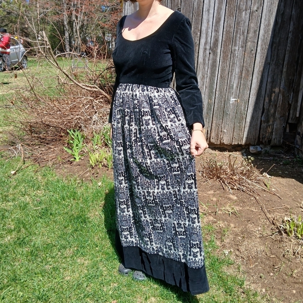 VINTAGE Velvet Maxi dress by Hugh Barber